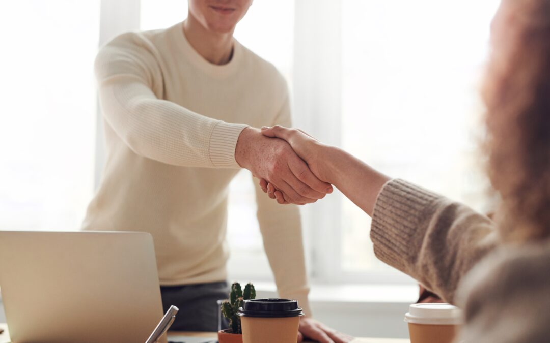 Job interview handshake